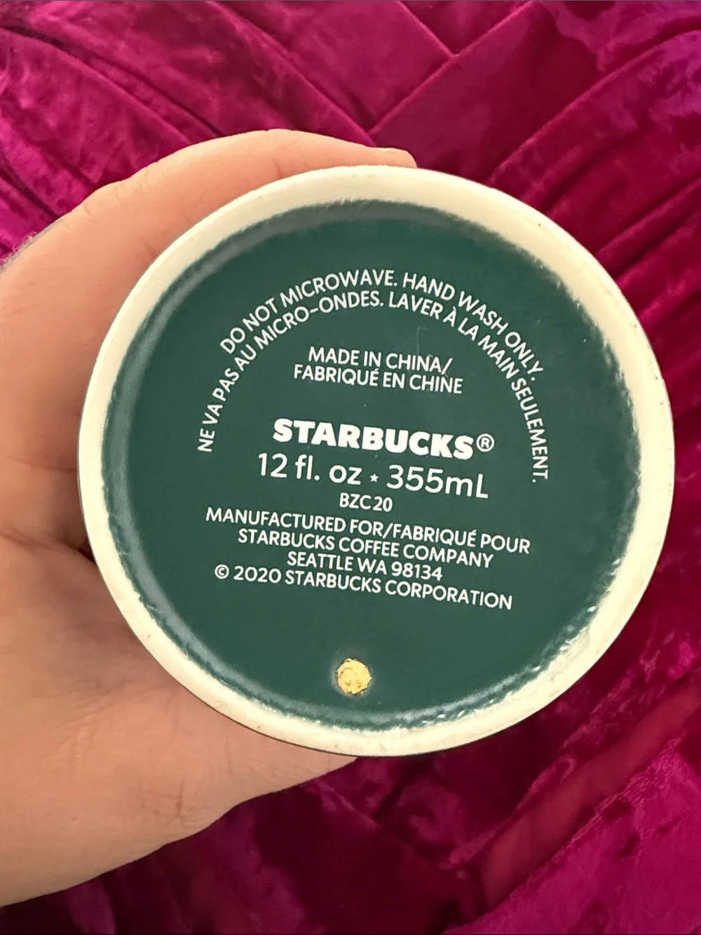 Starbucks Floral Pansies Ceramic Travel Mug